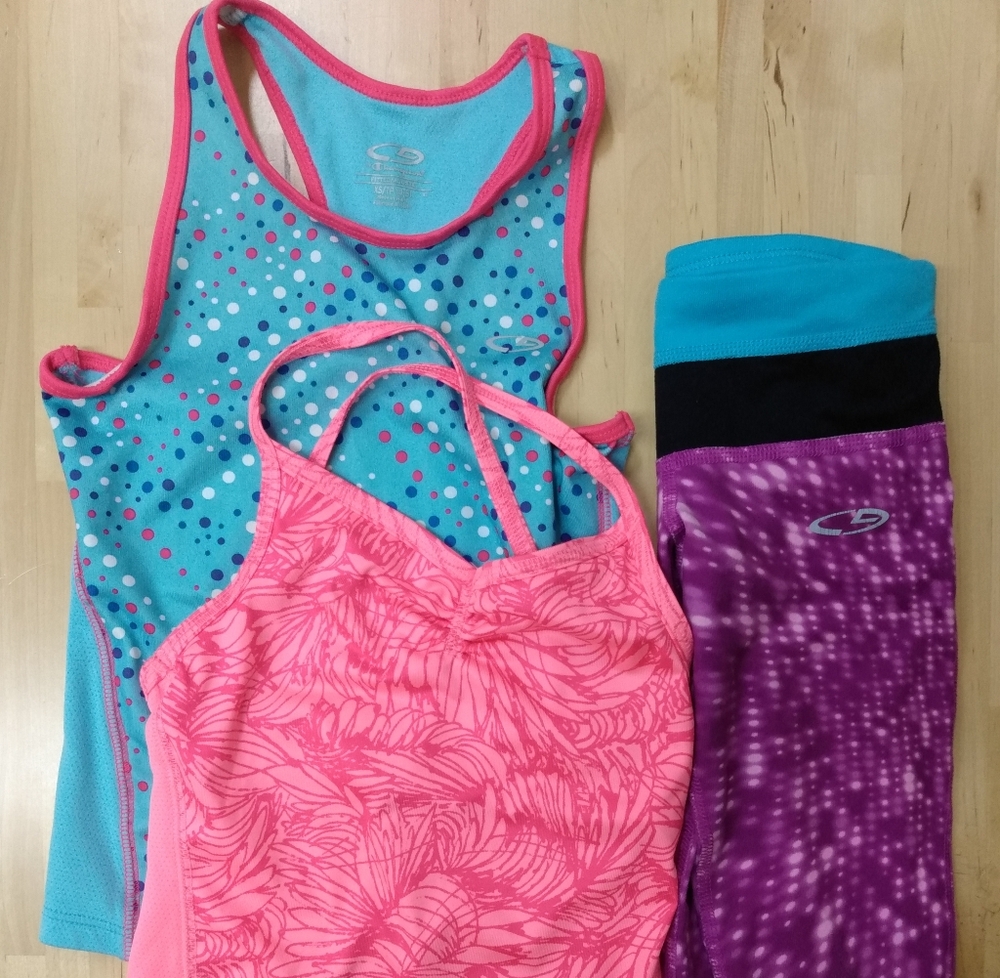 Champion Girl Capri Leggings & Tank tops Sz XS 4 5 Pcs 3 Active Wear Athletic